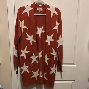 Rust Orange Star Cardigan